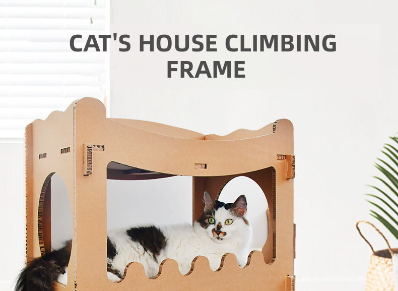 YES4PETS Cat Cardboard House Tower Condo Scratcher Pet Post Furniture