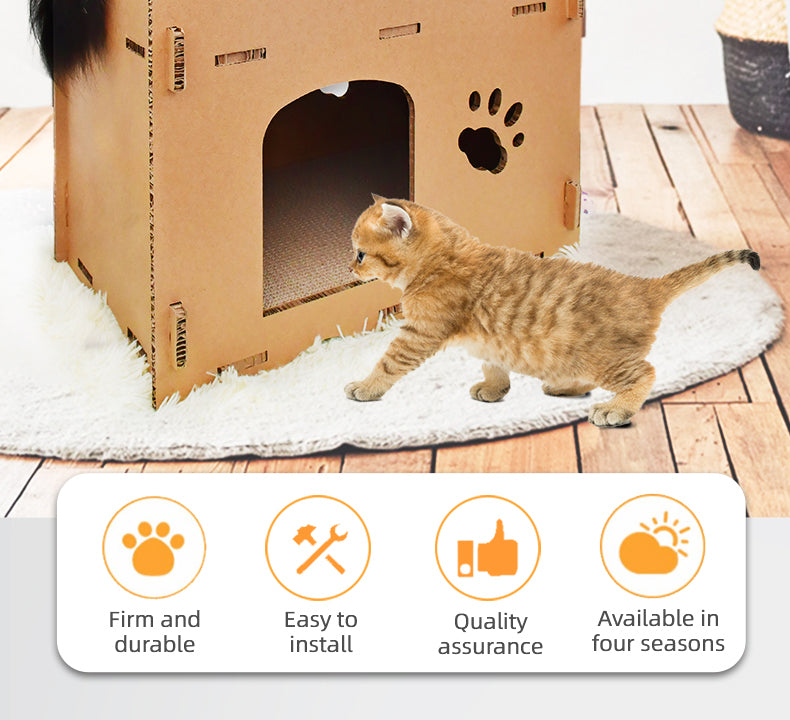 YES4PETS Cat Cardboard House Tower Condo Scratcher Pet Post Furniture