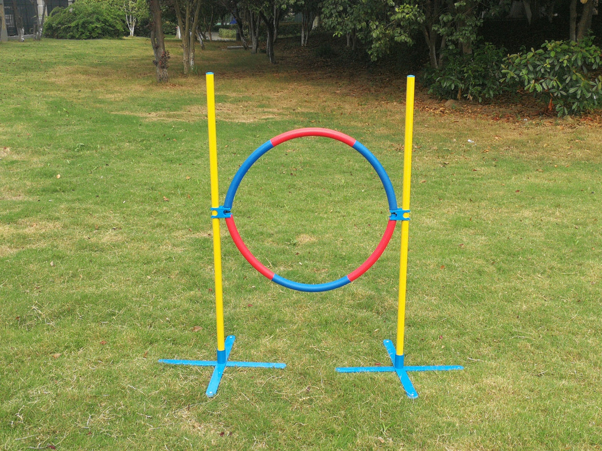 YES4PETS Portable Adjustable Dog Puppy Training Practice Jump Tyre