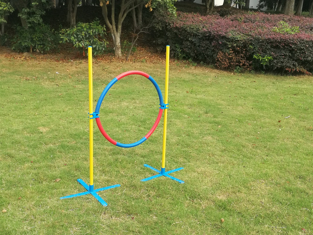 YES4PETS Portable Adjustable Dog Puppy Training Practice Jump Tyre
