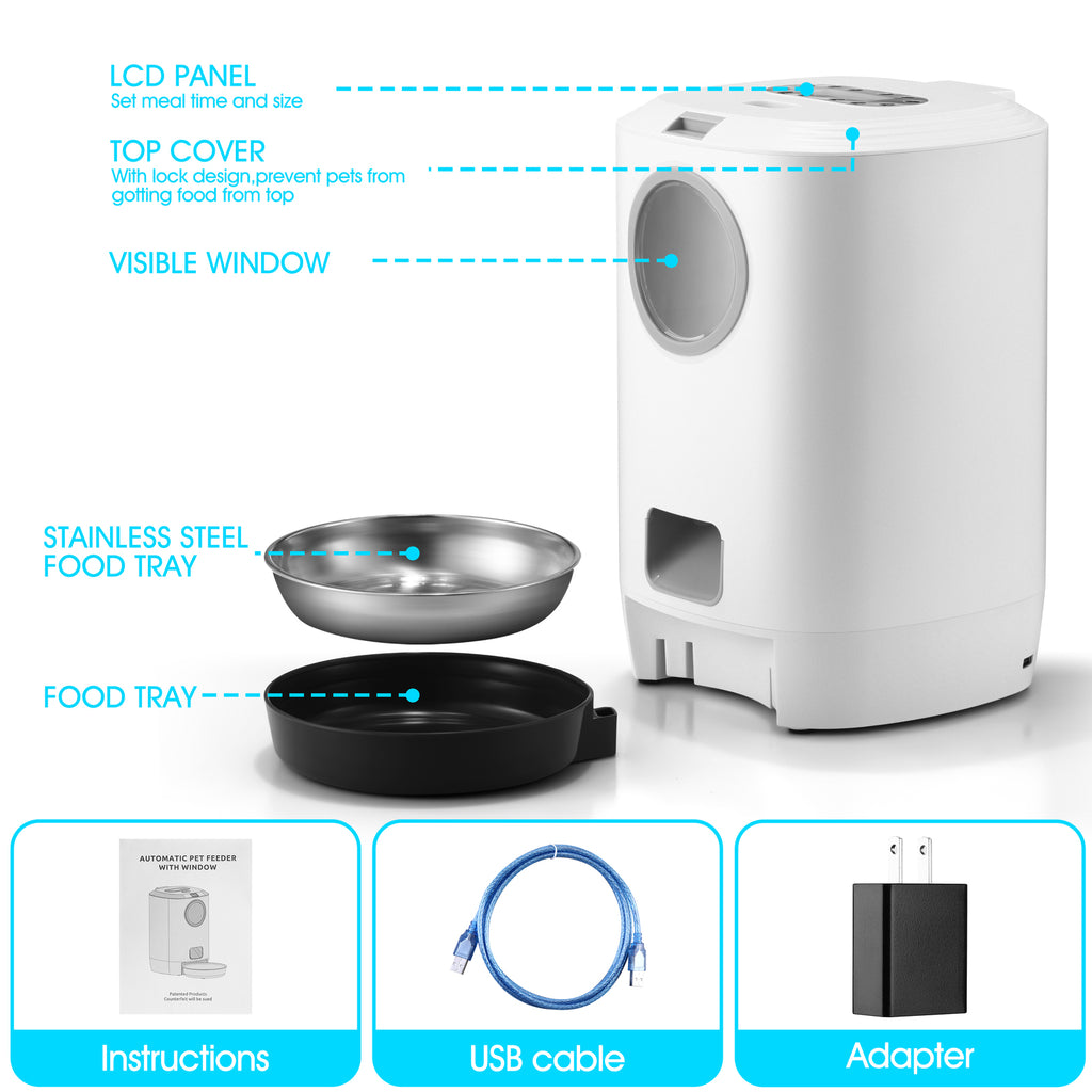 YES4PETS 4.5L Visible Automatic Digital Pet Dog Cat Feeder Food Bowl