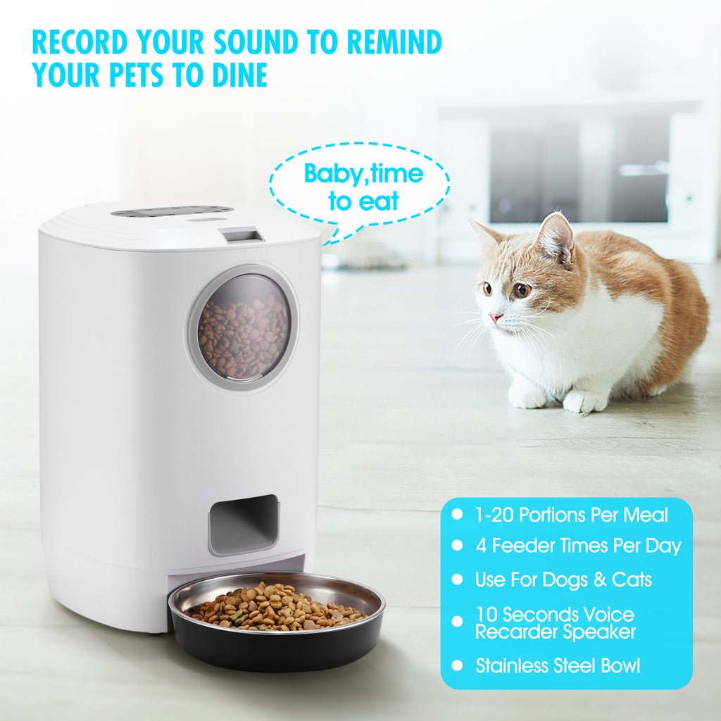 YES4PETS 4.5L Visible Automatic Digital Pet Dog Cat Feeder Food Bowl
