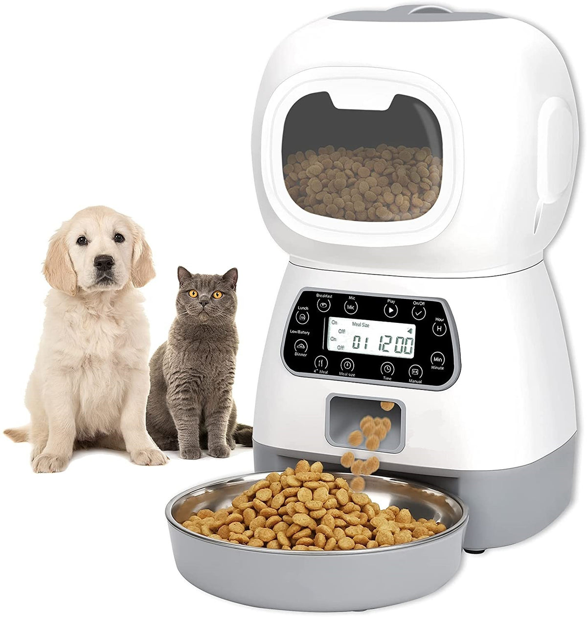 YES4PETS 3.5L Visible Automatic Digital Pet Dog Cat Feeder Food Bowl