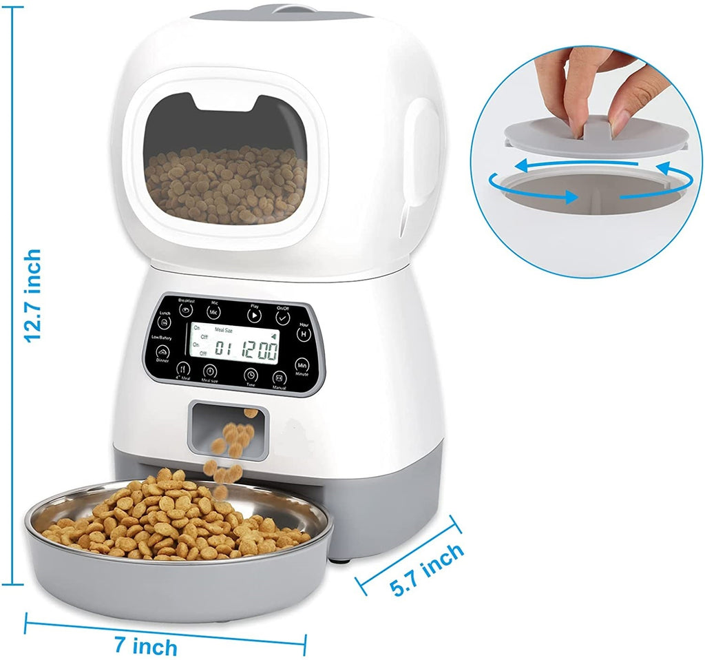 YES4PETS 3.5L Visible Automatic Digital Pet Dog Cat Feeder Food Bowl