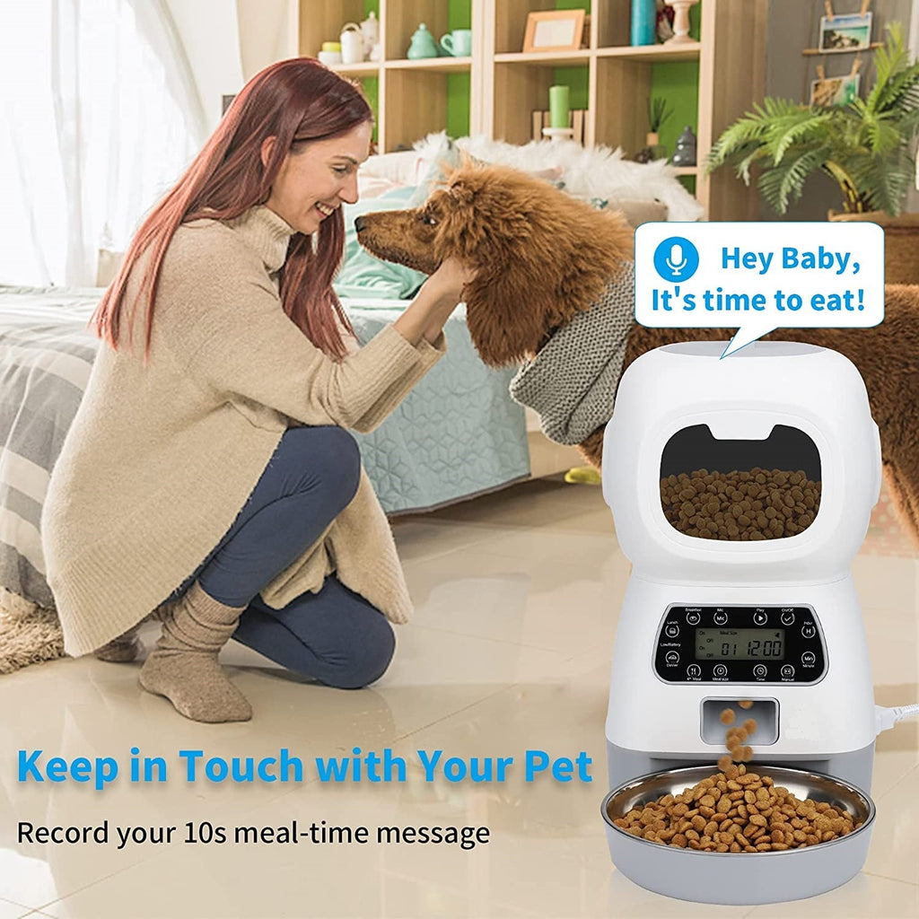 YES4PETS 3.5L Visible Automatic Digital Pet Dog Cat Feeder Food Bowl