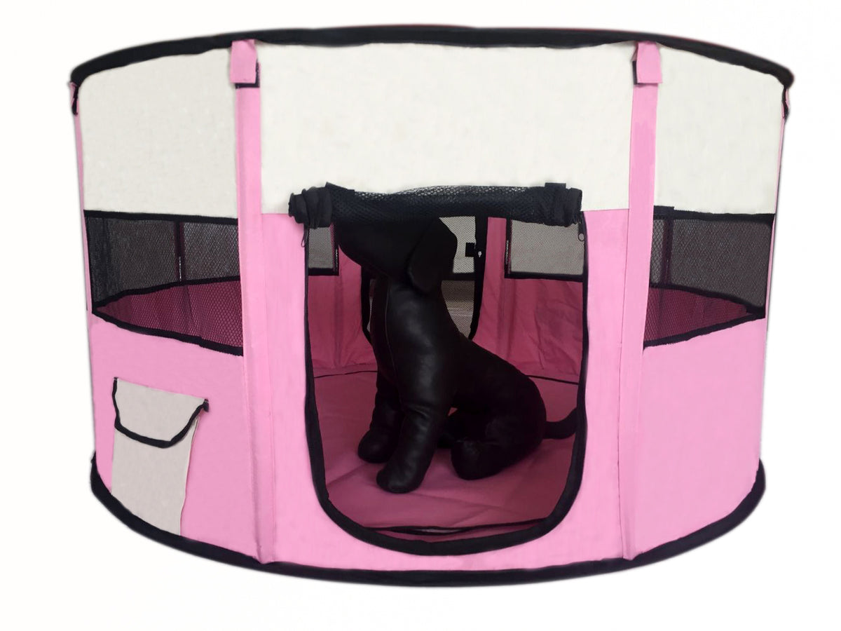 YES4PETS Large Round Portable Soft Playpen Dog Cat Rabbit Puppy