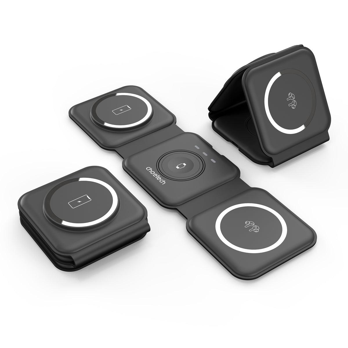 CHOETECH T588-F-BK 3-in-1 Foldable Fast Wireless Charger