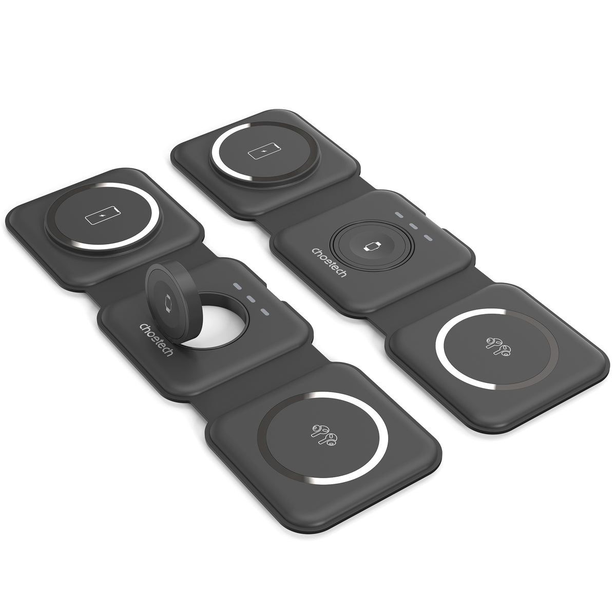 CHOETECH T588-F-BK 3-in-1 Foldable Fast Wireless Charger
