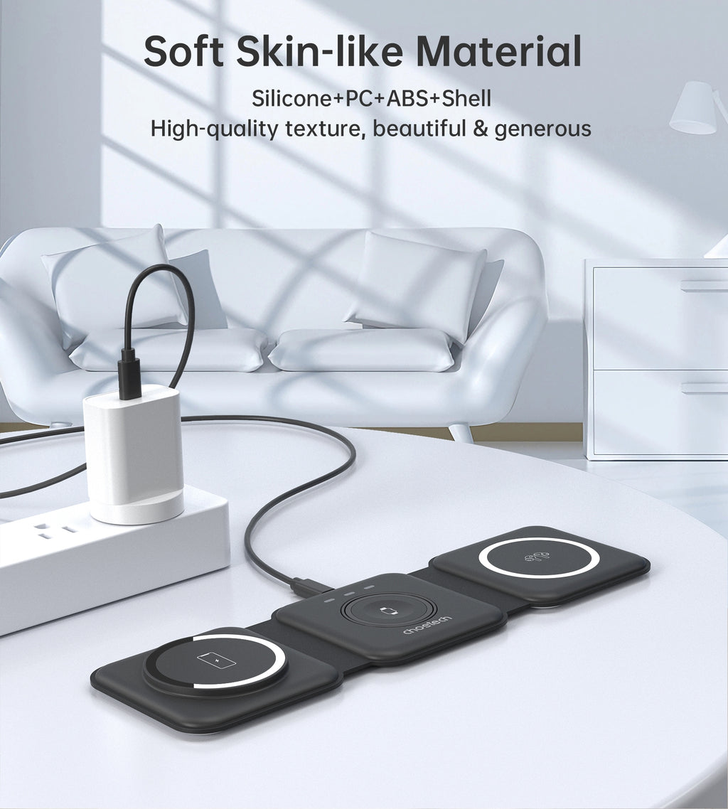 CHOETECH T588-F-BK 3-in-1 Foldable Fast Wireless Charger