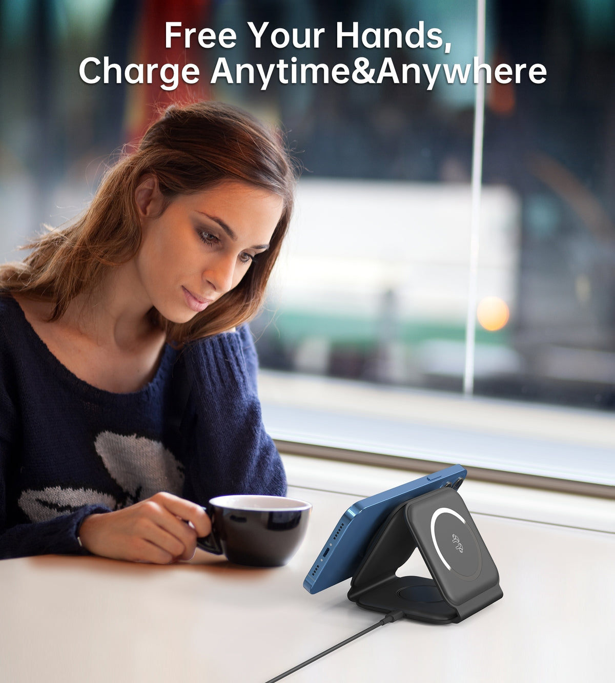 CHOETECH T588-F-BK 3-in-1 Foldable Fast Wireless Charger