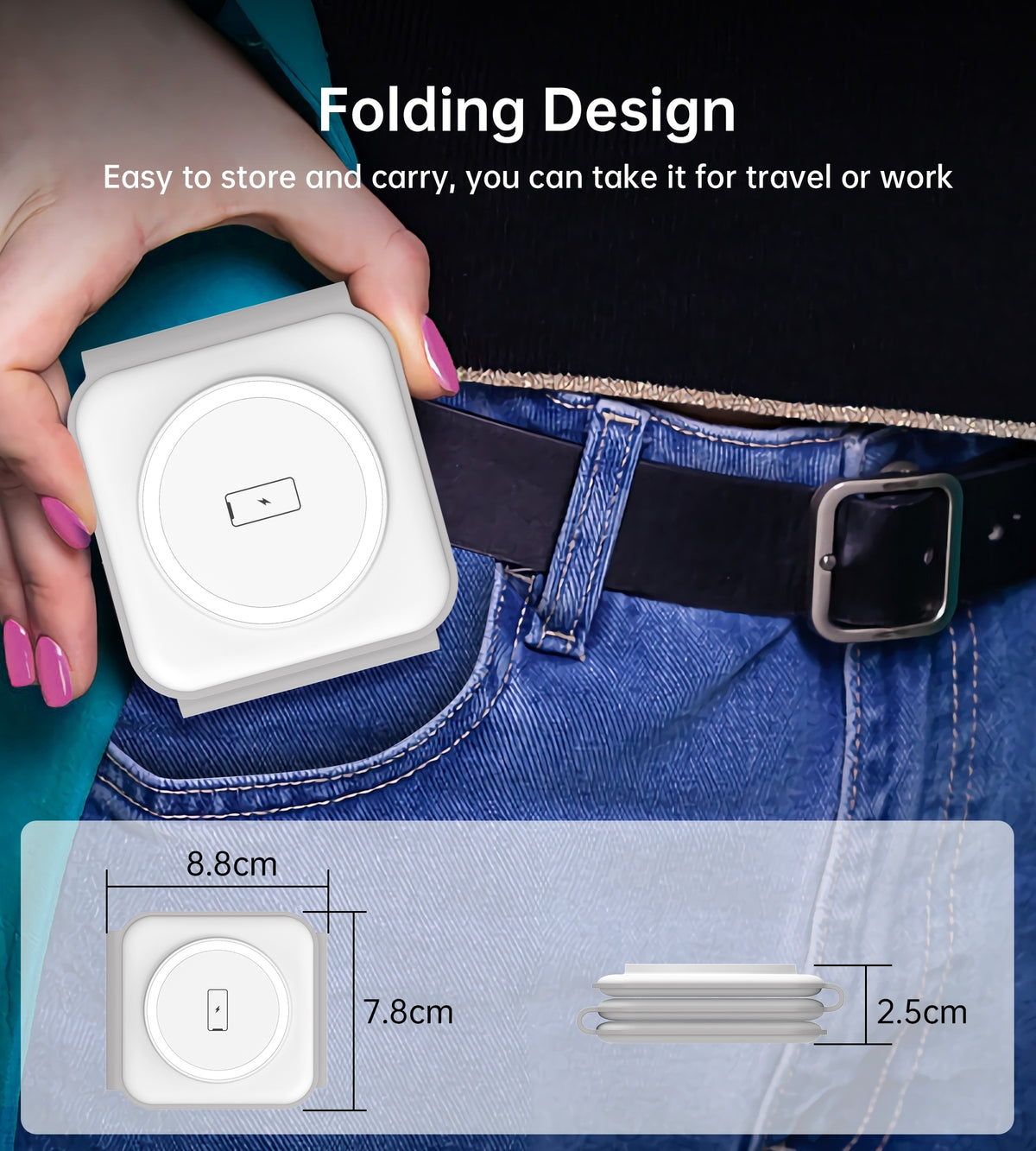 CHOETECH T588-F-WH 3-in-1 Foldable Fast Wireless Charger