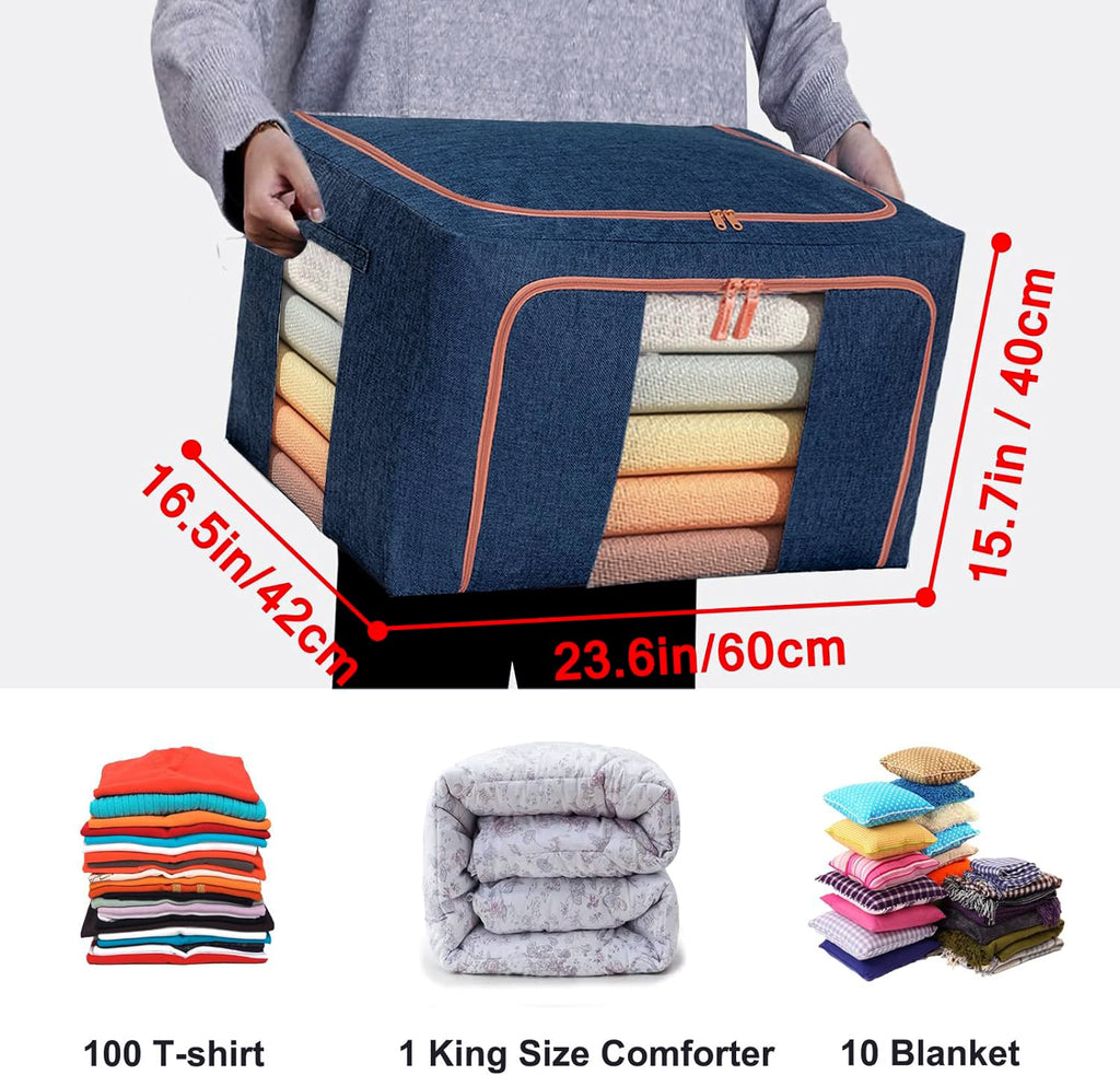 100L Cloth Storage Box Closet Organizer Storage Bags Clothes Storage Bags Wardrobe