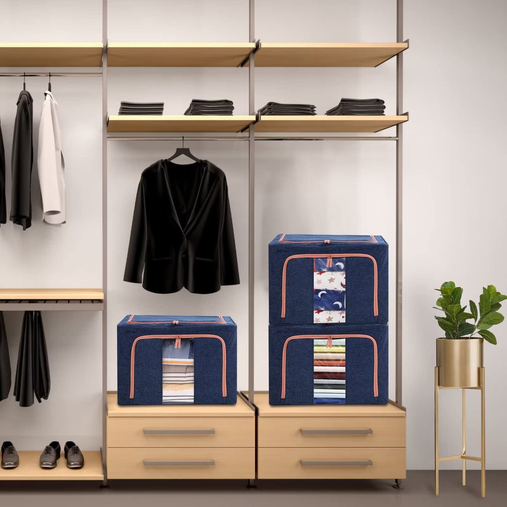 100L Cloth Storage Box Closet Organizer Storage Bags Clothes Storage Bags Wardrobe