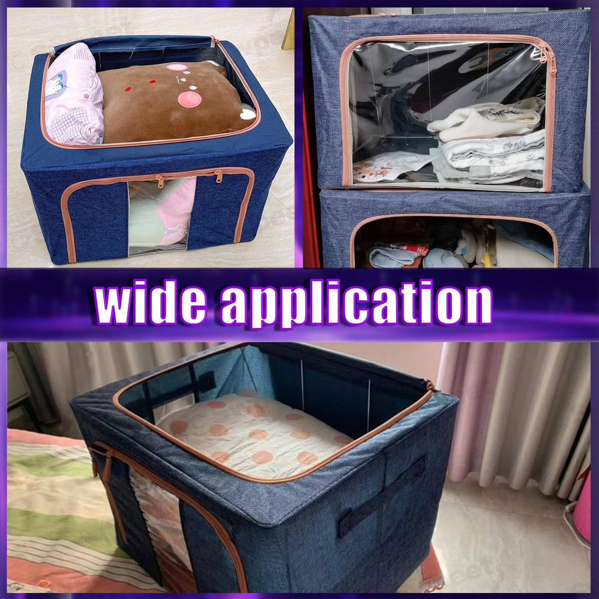 100L Cloth Storage Box Closet Organizer Storage Bags Clothes Storage Bags Wardrobe
