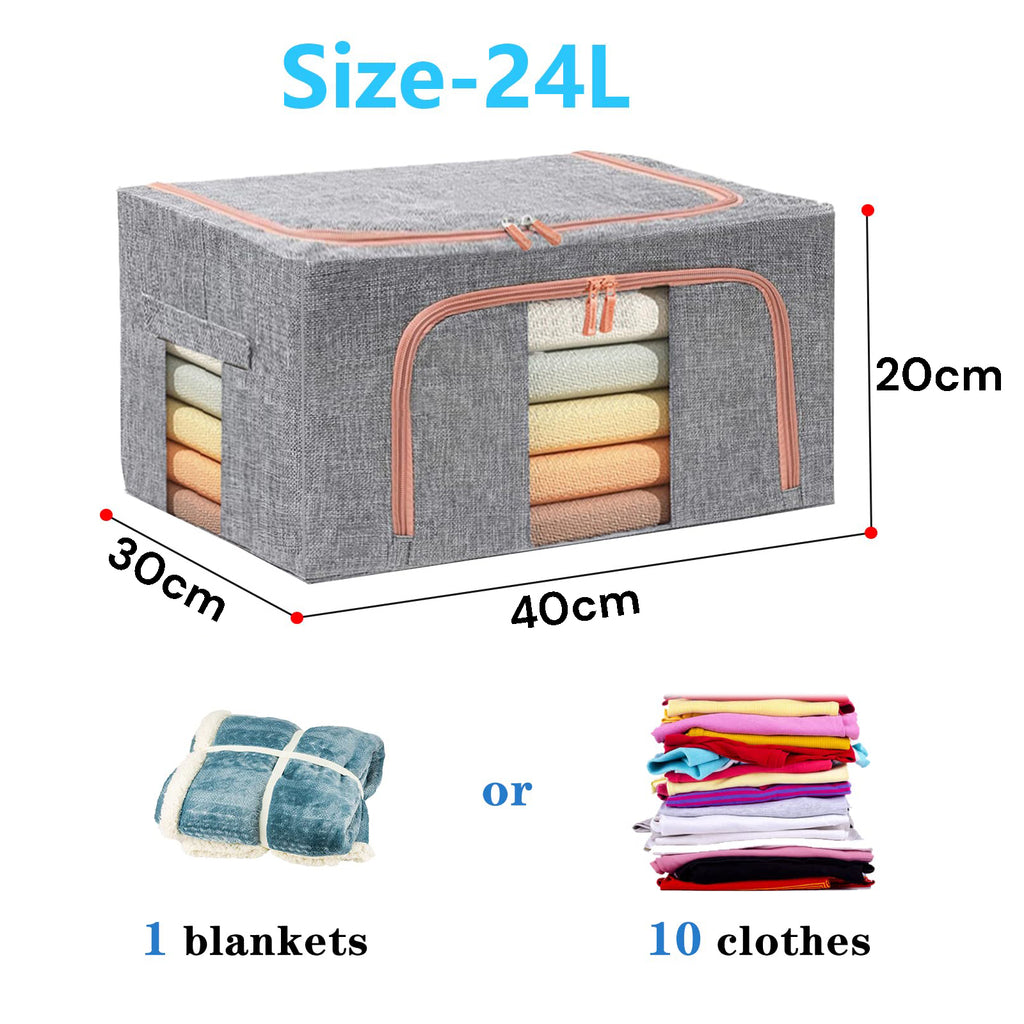 24L Cloth Storage Box Closet Organizer Storage Bags Clothes Storage Bags Wardrobe