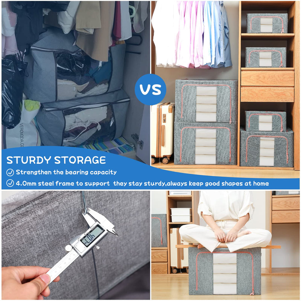 24L Cloth Storage Box Closet Organizer Storage Bags Clothes Storage Bags Wardrobe