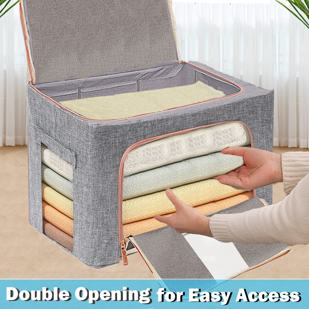 24L Cloth Storage Box Closet Organizer Storage Bags Clothes Storage Bags Wardrobe