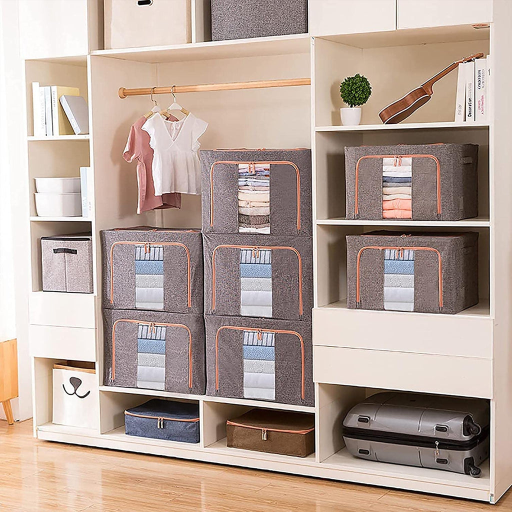 66L Cloth Storage Box Closet Organizer Storage Bags Clothes Storage Bags Wardrobe