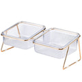 Pet Dog Cat Puppy Food Water Bowls Feeding Dishes 2 Large Bowl
