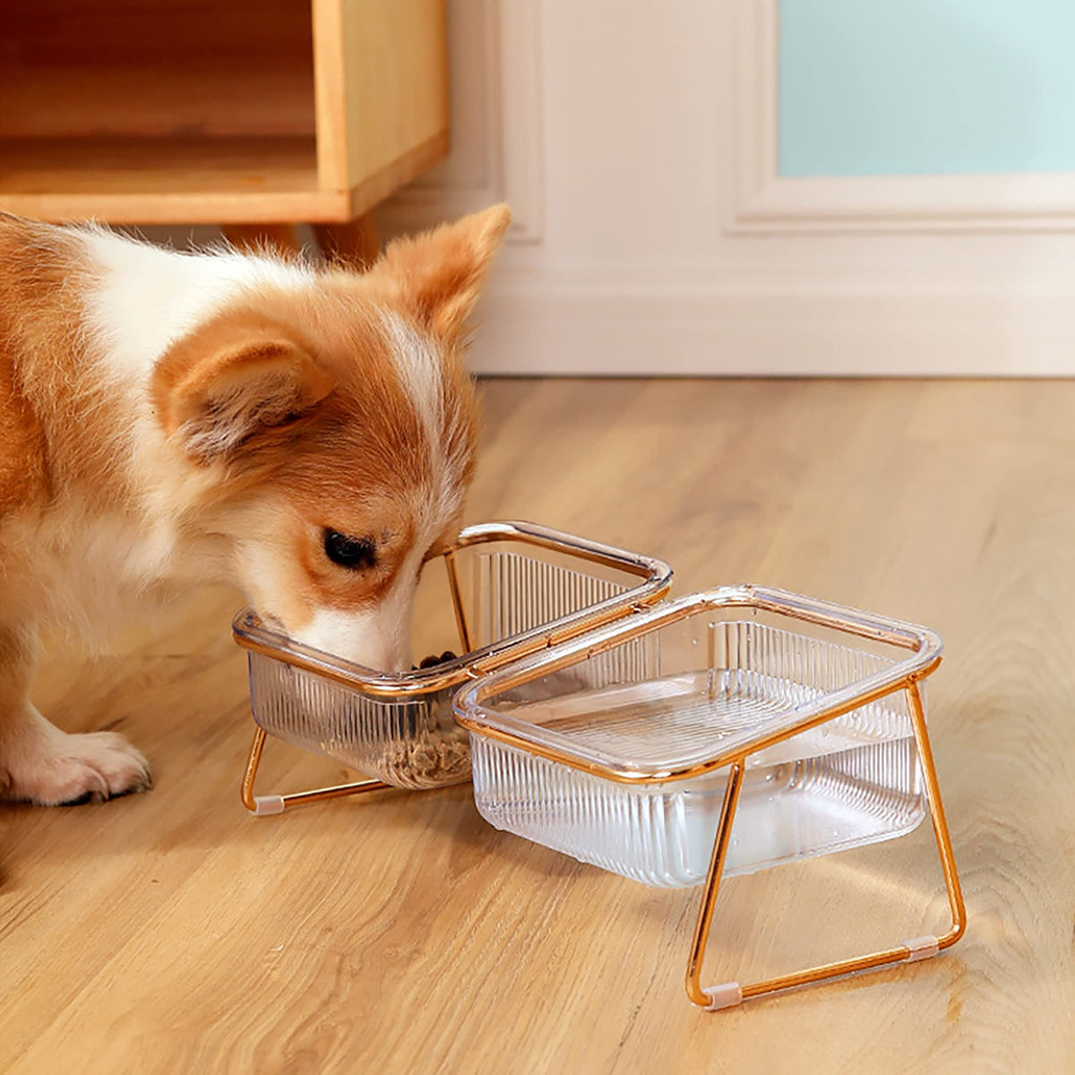 Pet Dog Cat Puppy Food Water Bowls Feeding Dishes 2 Large Bowl