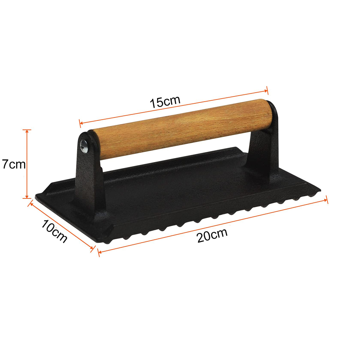 Heavy Duty Round / Rectangle Cast Iron Grill Burger Press
