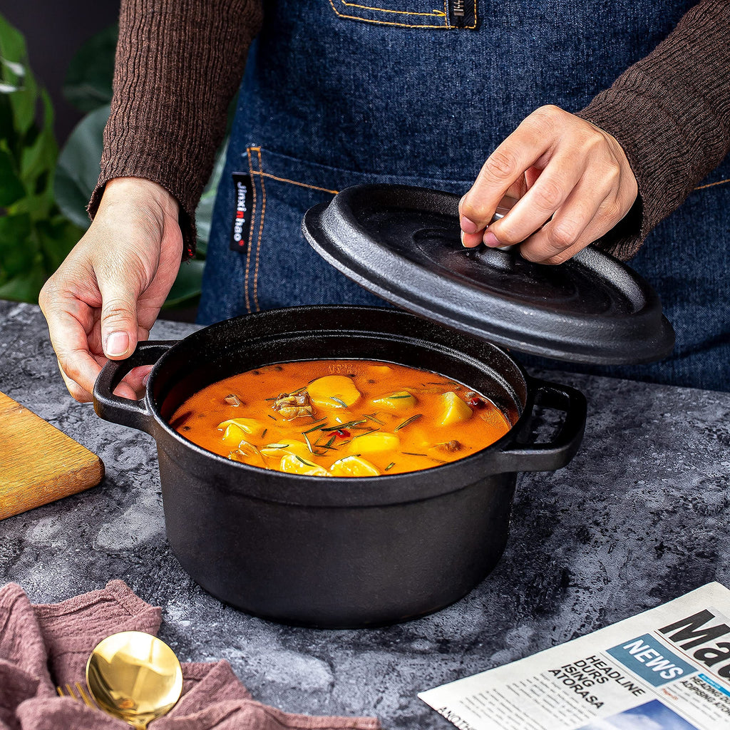 Pre-Seasoned Cast Iron Dutch Oven with Braiser Lid, 24 cm