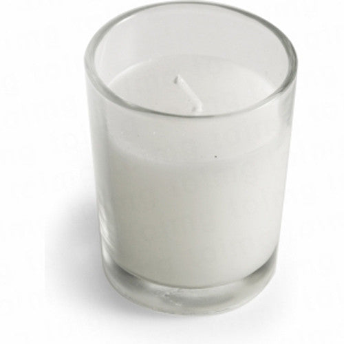 20 White Wax Clear Glass Holder Votive Candle