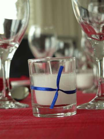20 White Wax Clear Glass Holder Votive Candle