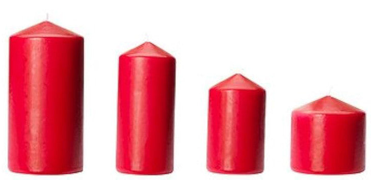 4 Pack Red Wax Pillar Advent Candles Xmas Wedding Party Table Room