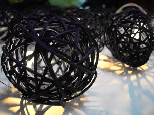 My Decorations Rattan Cane Ball Battery String Lights, 5 cm Balls