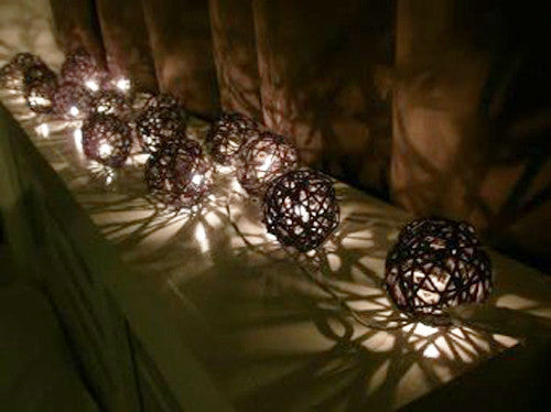 My Decorations Rattan Cane Ball Battery String Lights, 5 cm Balls