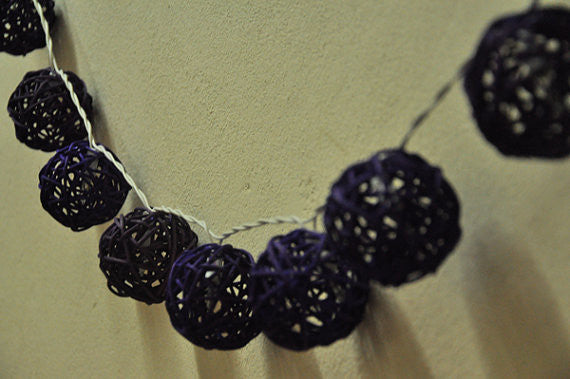 My Decorations Rattan Cane Ball Battery String Lights, 5 cm Balls