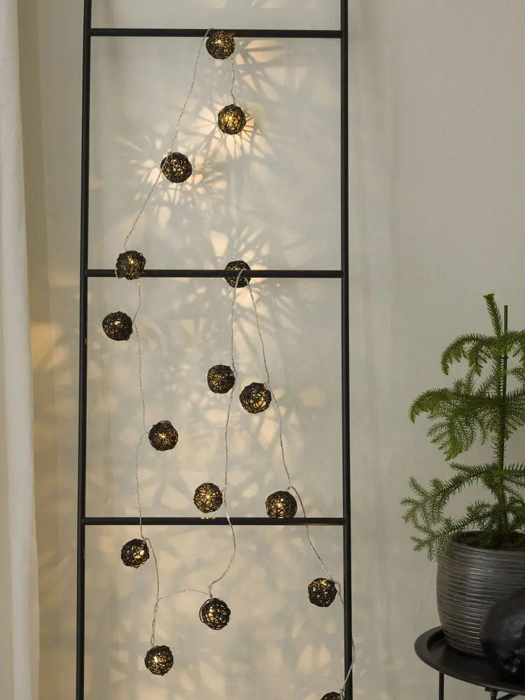 My Decorations Rattan Cane Ball Battery String Lights, 5 cm Balls