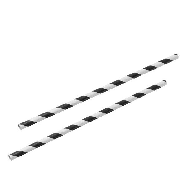 50 Pack Black White Drinking Straws Biodegradable Eco Paper Birthday