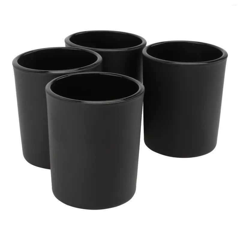 My Decorations Matt Black Glass Tealight Holders, 6.5 cm