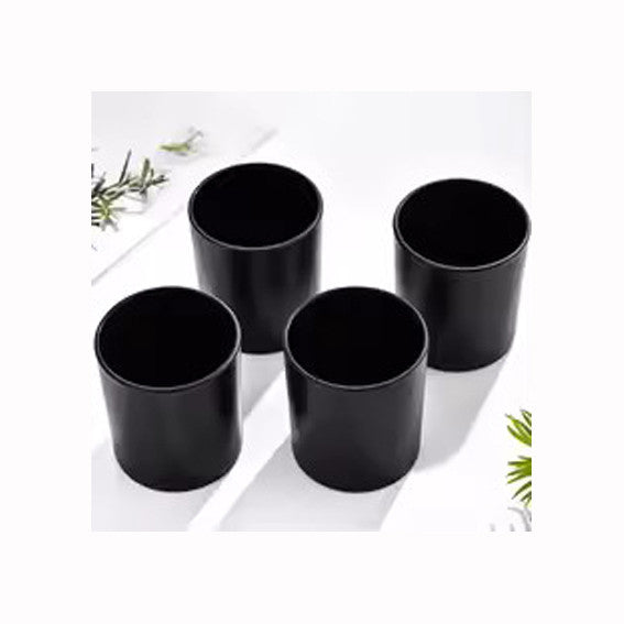 My Decorations Matt Black Glass Tealight Holders, 6.5 cm
