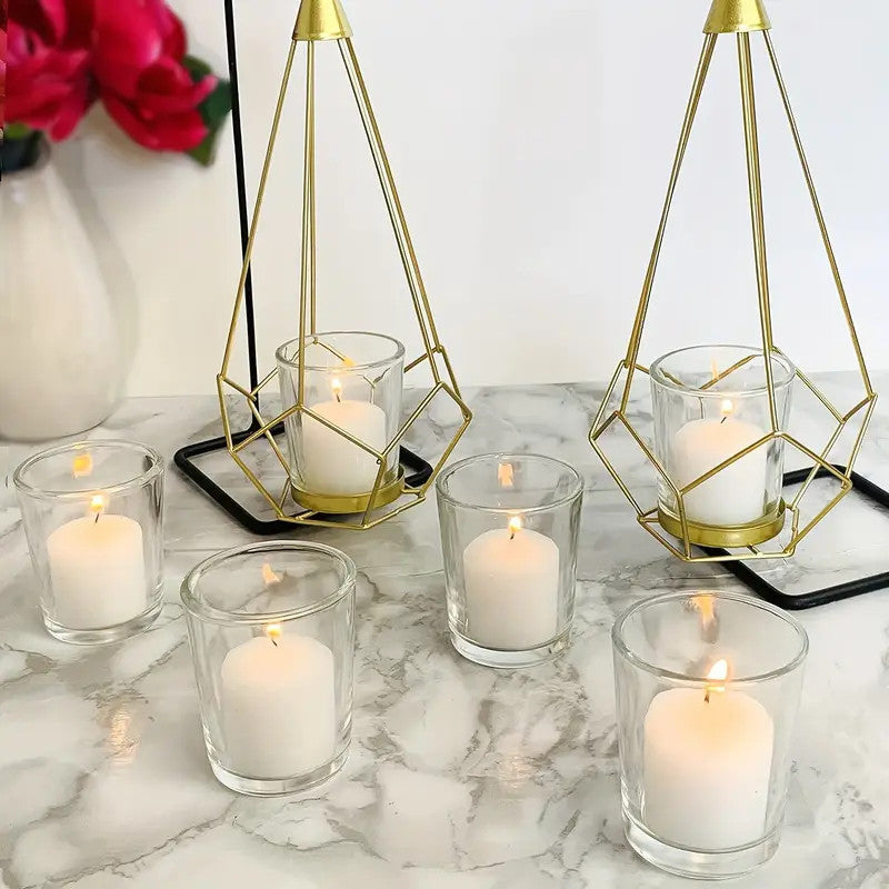 20 Pack Tealight Glass Votive Candle Holders Bulk Set Festival Decor