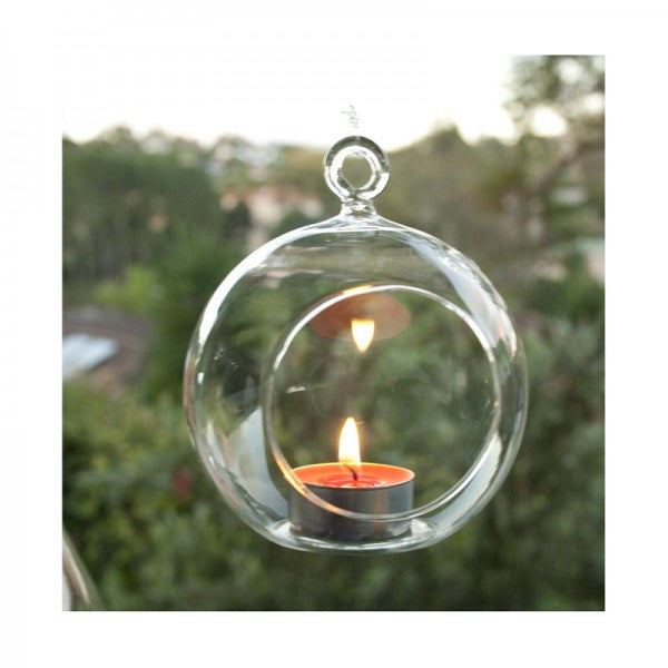 My Decorations Hanging Clear Glass Ball Tealight Holders