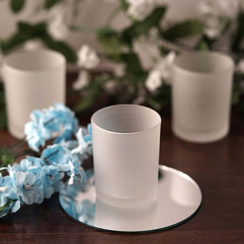 My Decorations Frosted White Glass Votive Candle Holders, 6.5 cm