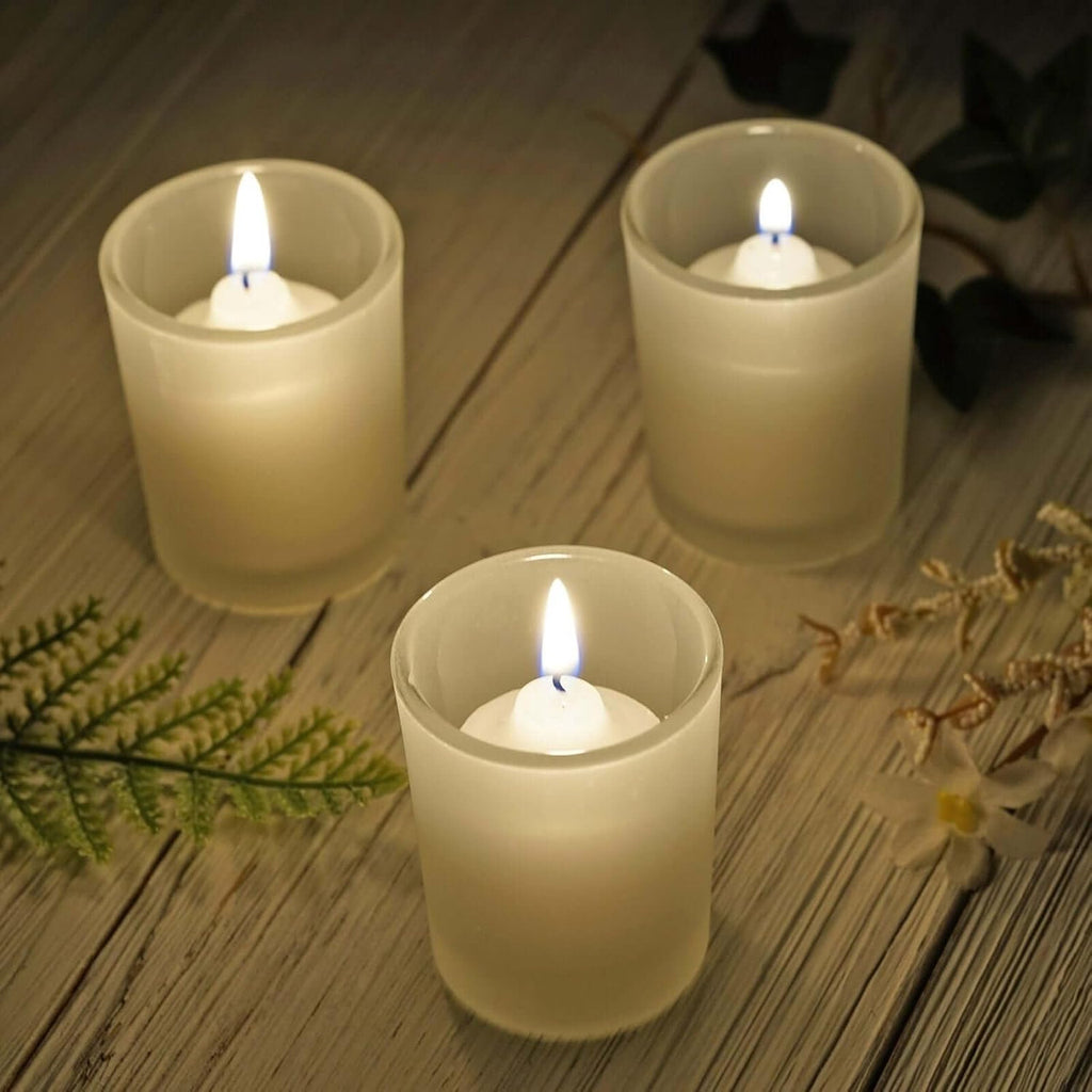 My Decorations Frosted White Glass Votive Candle Holders, 6.5 cm