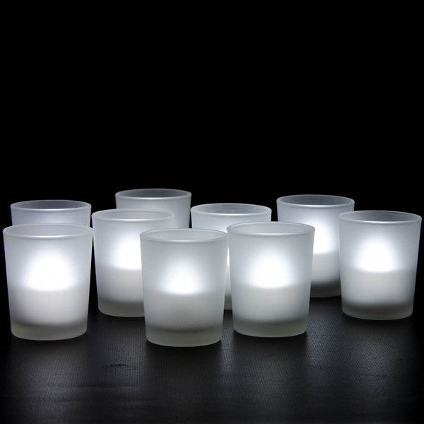 My Decorations Frosted White Glass Votive Candle Holders, 6.5 cm