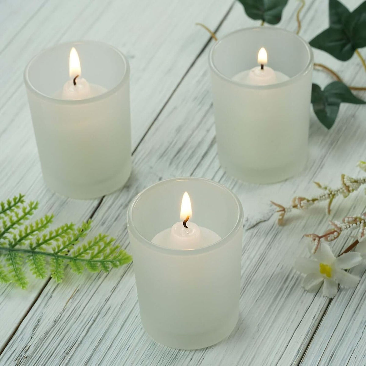 My Decorations Frosted White Glass Votive Candle Holders, 6.5 cm