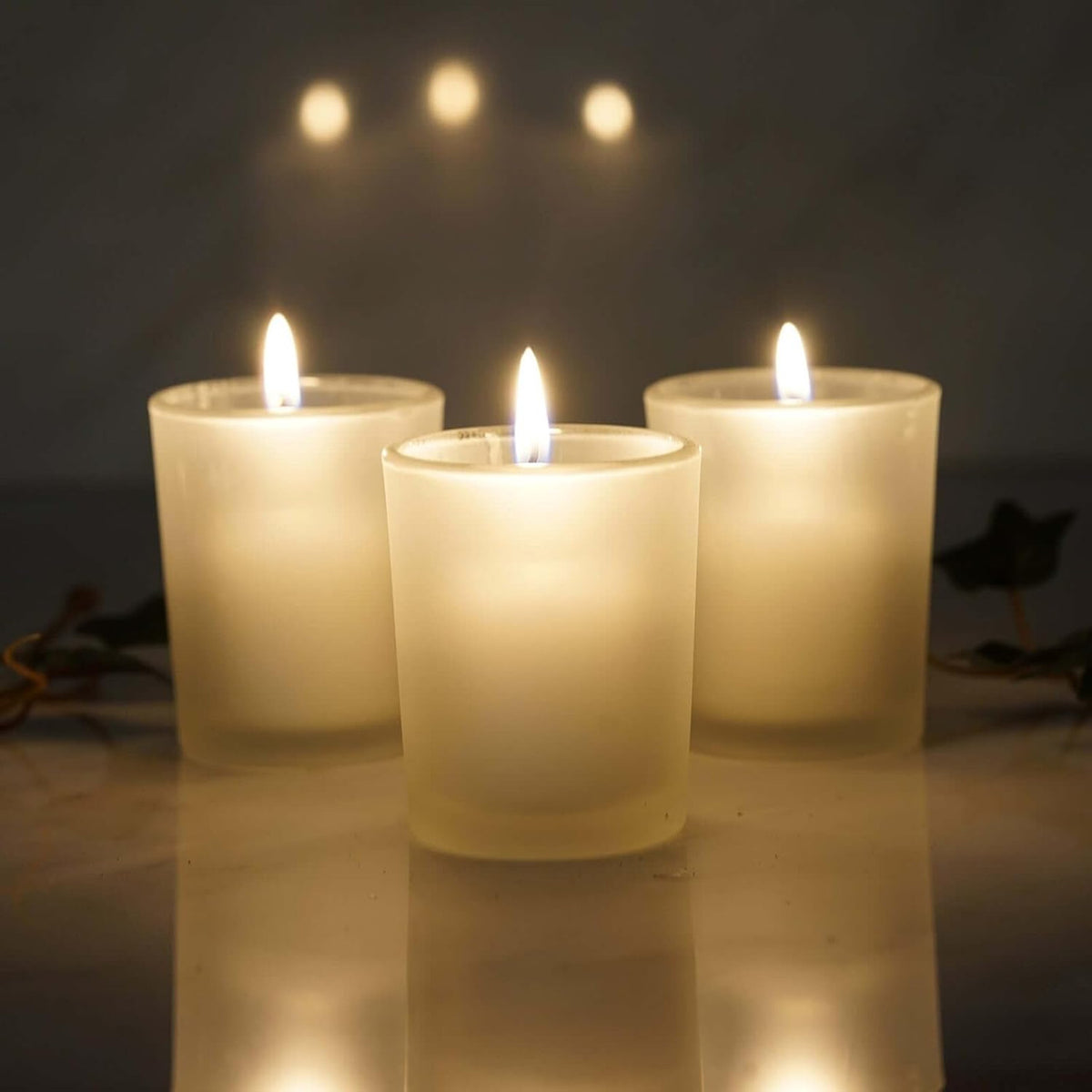 My Decorations Frosted White Glass Votive Candle Holders, 6.5 cm