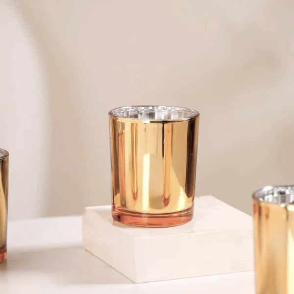 10 Pack Gold Votive Tealight Candle Holders Valentines Day Mercury