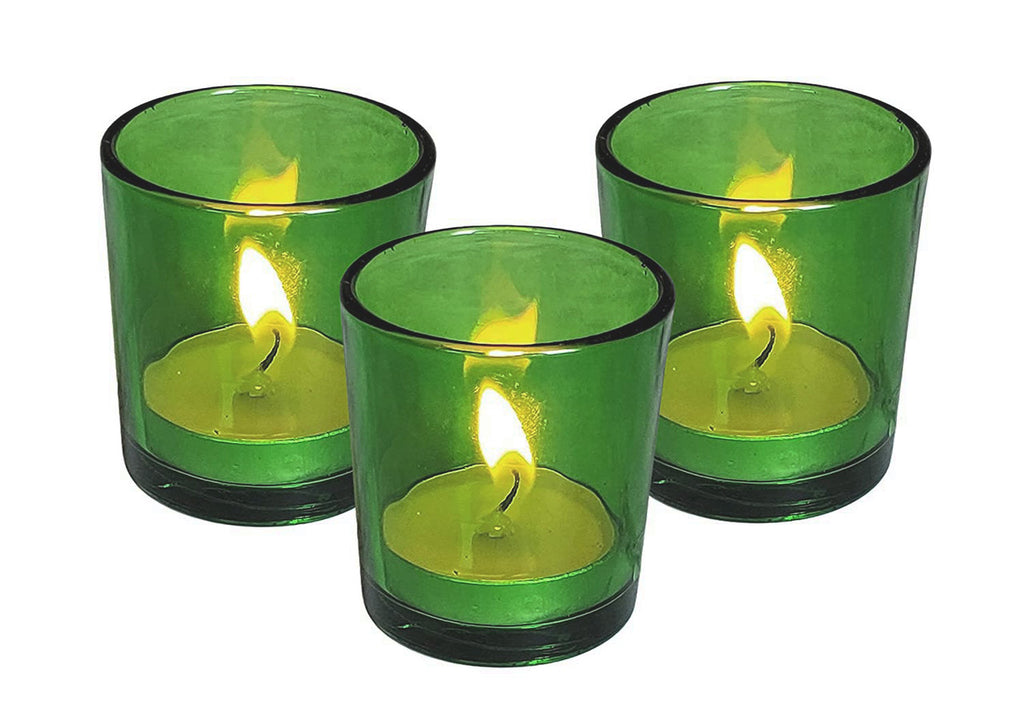 10 Pack Green Glass Votive Candle Holders Table Centreoieces Xmas