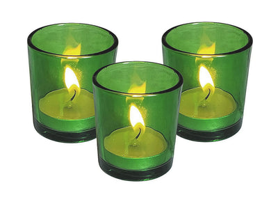 10 Pack Green Glass Votive Candle Holders Table Centreoieces Xmas