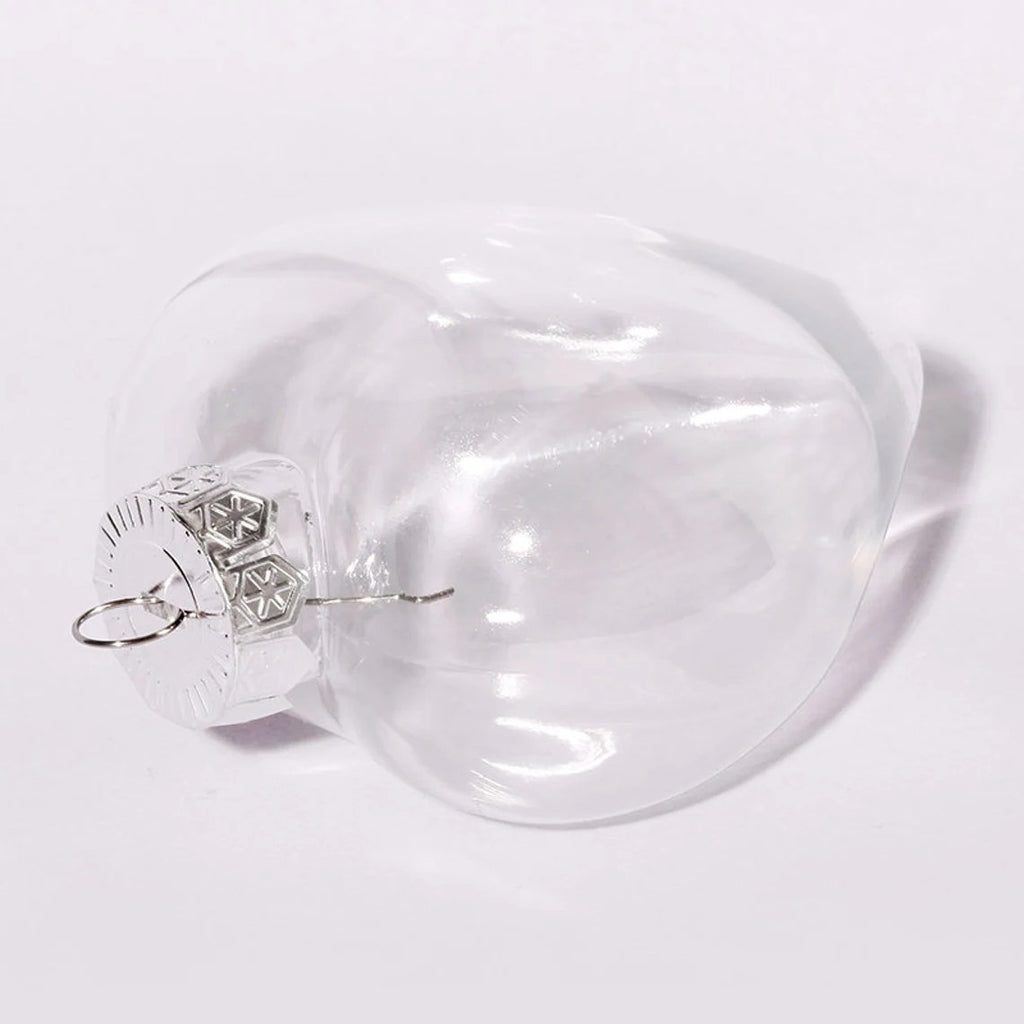 10 Pack Iridescent Glass Heart Ornaments Fillable Baubles
