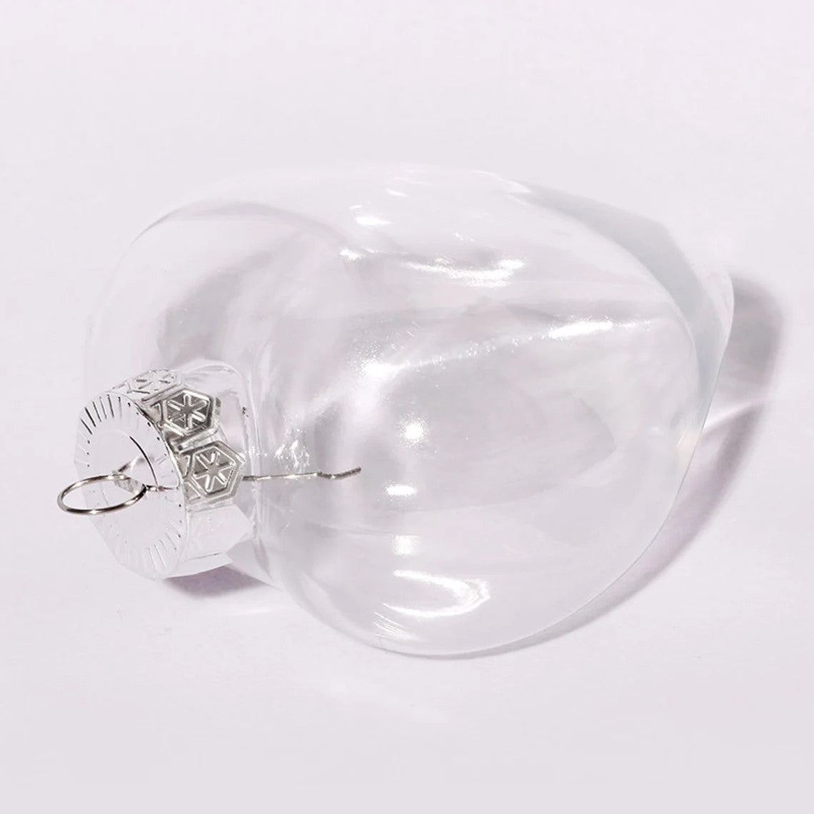 20 Pack Iridescent Glass Heart Ornaments Fillable Baubles