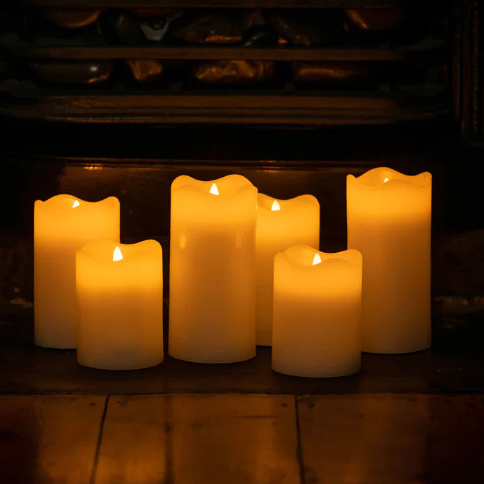 1 Pcs LED Block Pillar Candle White Flameless Safe Indoor Battery Power Party Home Decor