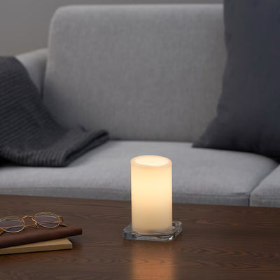 My Decorations LED Flameless Pillar Candles, White, 10 x 7 cm
